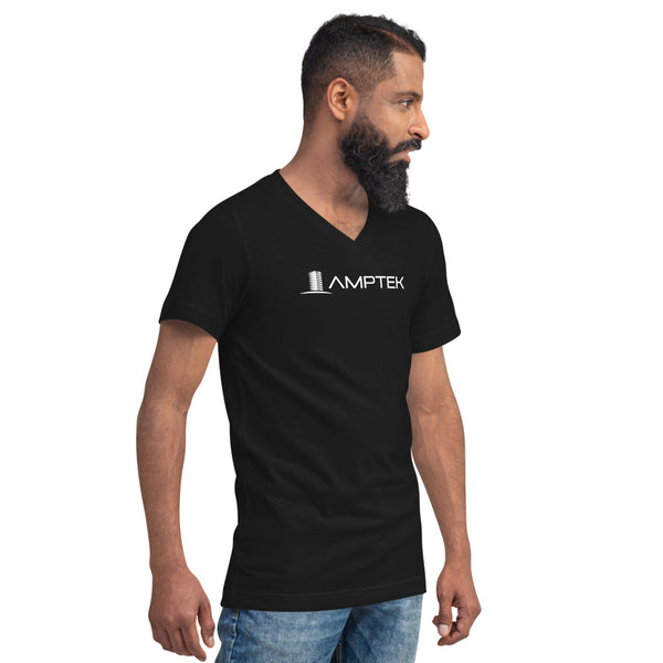 Unisex V-Neck T-Shirt (White Logo)